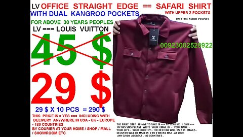Louis Vuitton mens Safari shirt over 30 years age 29$ including delivery USA UK EUROPE at your home