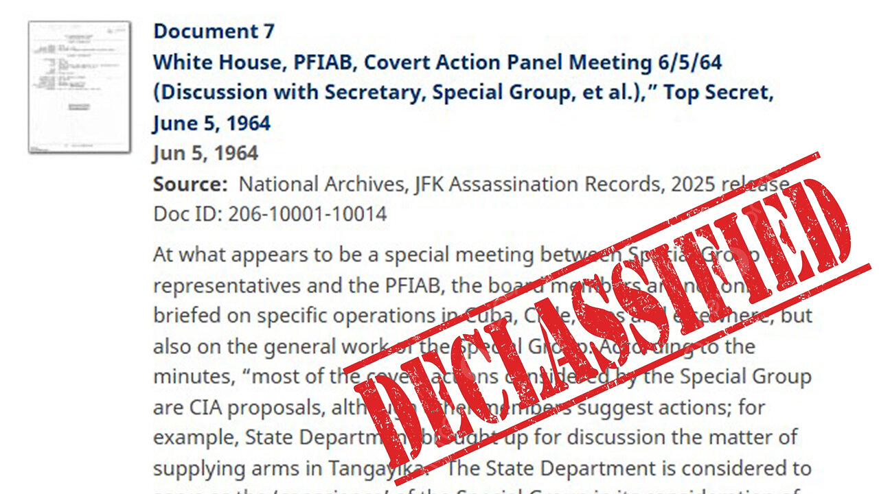 White House, PFIAB, Covert Action Panel Meeting 6/5/64 (Discussion with Secretary, Special Group, et al.),” Top Secret, June 5, 1964 description of the main document