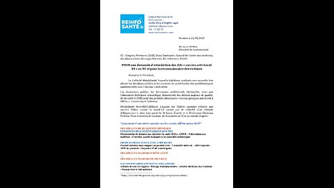 ReinfoSantéNC -Courrier au Gouvernement NC -Arrêt immédiat des vaccins ARN Anticovid 19