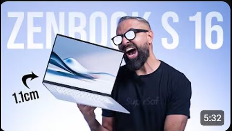 💻✨ ASUS Zenbook S 16 is CRAZY Thin! 😲 Just 1.1cm & 1.5kg – Ultra Portable Power! 🚀🖱️