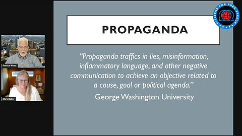 Mary Baker And Patrick Wood On The Topic Of Propaganda In This Podcast On October 19 - 2024