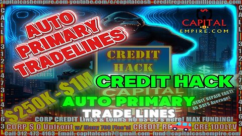 AUTO PRIMARIES TRADELINES CREDIT HACK #auto #credit #money #business #businessowner #realestate