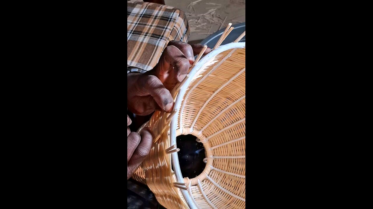 Macrame and Rattan Pot Stand Fusion