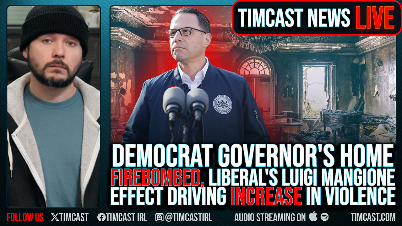 Democrat Governor's Home FIREBOMBED, Liberal's Luigi Mangione Effect Driving INCREASE In Violence
