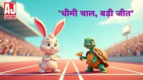 Rabbit and Tortoise Story for Kids😊