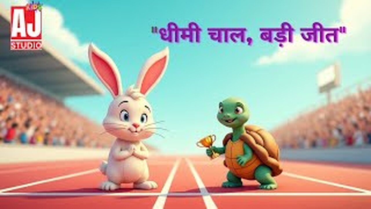 Rabbit and Tortoise Story for Kids😊