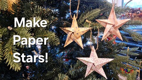 Make and sell these Paper Nordic Stars! Easy origami papercraft Xmas hanging tree ornament project!
