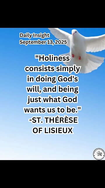 Daily Insight September 13, 2025 #faith #saint #Insight