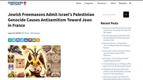 Jewish Freemasons Admit Israel’s Palestinian Genocide Causes Antisemitism - Smoke&Mirrors