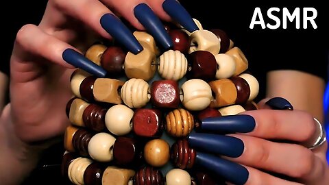 ASMR Scratching & Tapping Wood Beads (no talking, wood sounds, rummaging sounds)