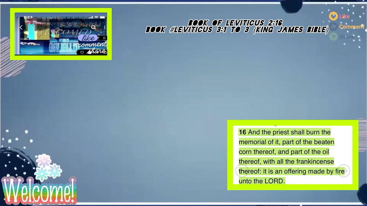 The(King James Bible) We are in The Book of: Leviticus 2: 16.