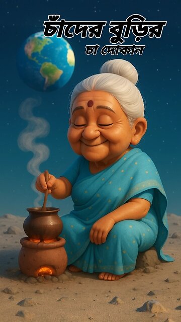 চাঁদের বুড়ির চা দোকান | 3D বাংলা কার্টুন | Moon Tea Comedy