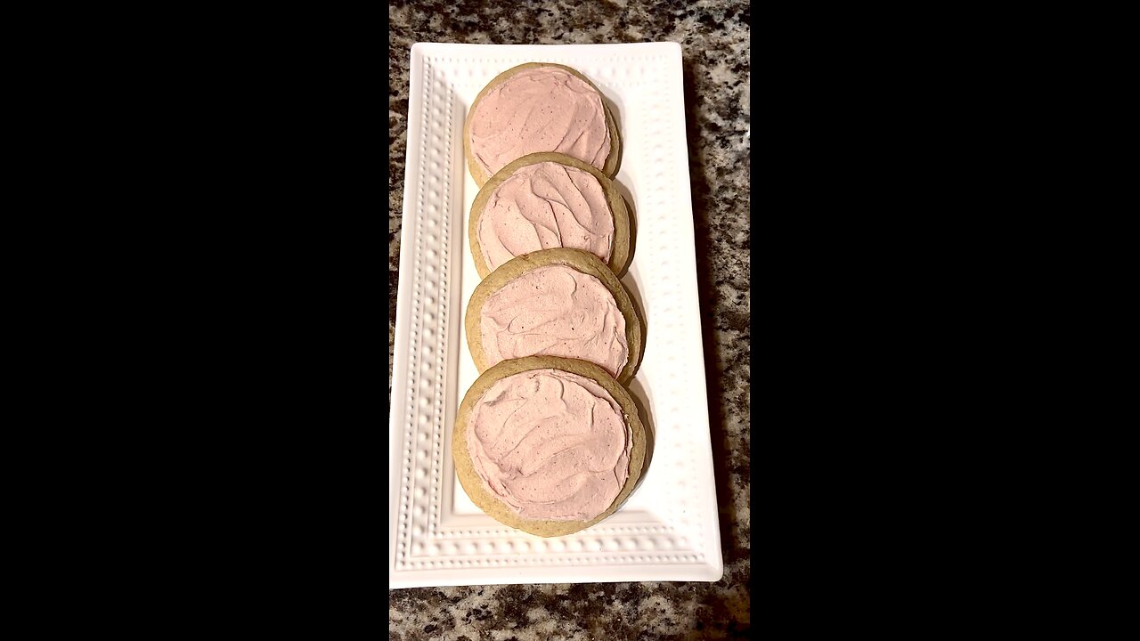 Sugar Cookies with Pink Buttercream