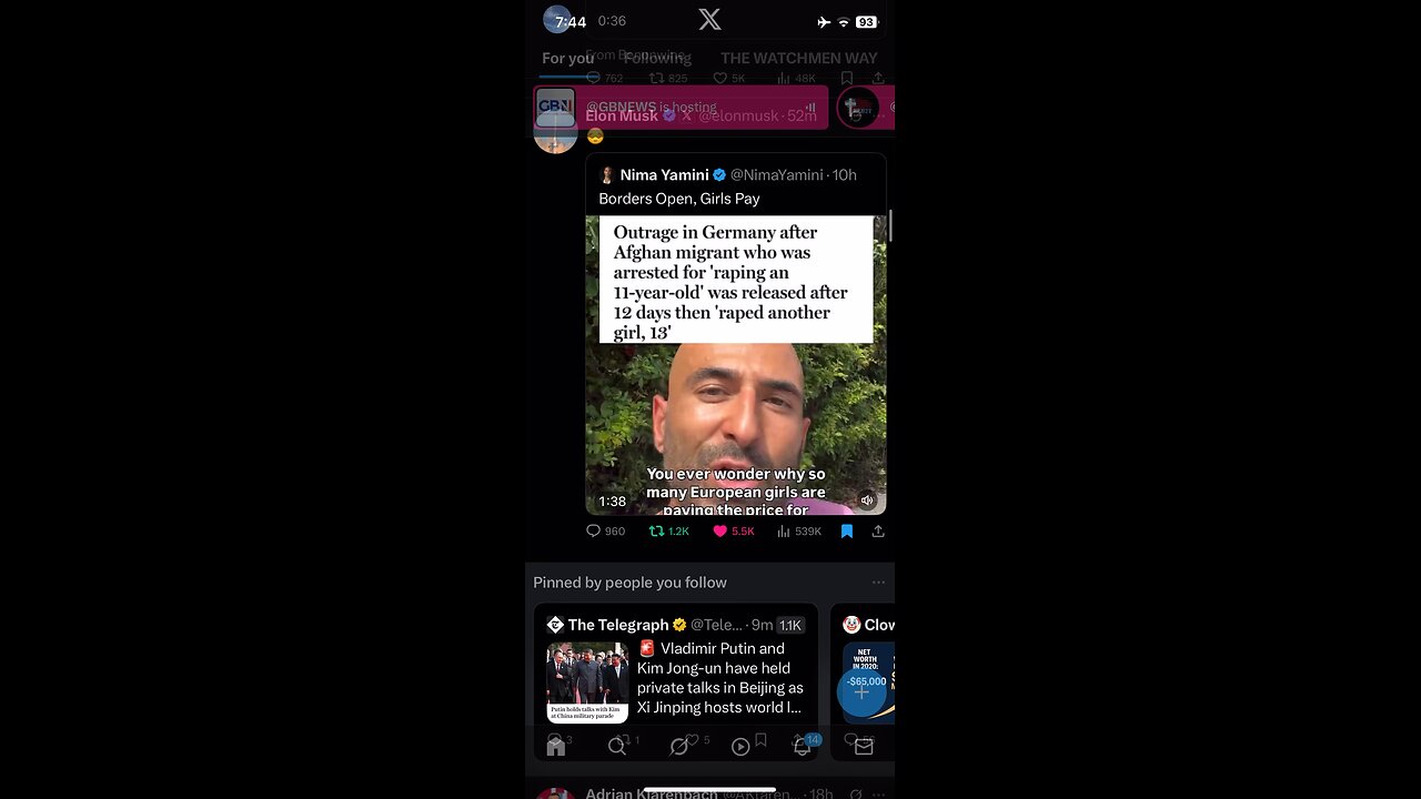 Elon Musk X post : migration in Europe