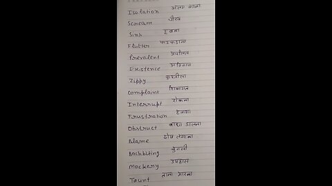 English vocabulary # Manglagarg