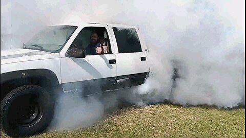 Smoke Show All for fun. laying rubber burn out chevy