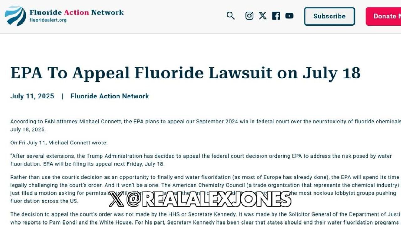 BREAKING:Trump DOJ opposes RFK Jr.’s fluoride removal By Attempting to Block RFK Jr.'s Quest To MAHA
