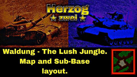 Switch Herzog Zwei G5, 2P splitscreen gameplay on Waldung: Impassable terrain narrows options.