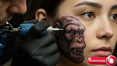 tattoo on face monkey
