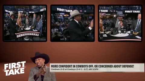 FIRST TAKE | Stephen A. & Irvin yell at each other while talk about Cowboys vs. Cardinals tonight