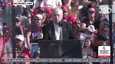 FULL SPEECH: Senator of Iowa Chuck Grassley Speaks at the Trump Rally in Des Moines, IA - 7/3/25