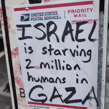 "Israel is starving 2 million humans in Gaza."