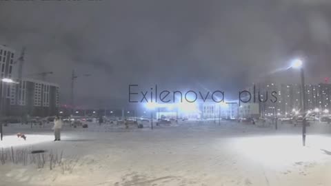 Voronezh, the camera recorded many explosions in one area.