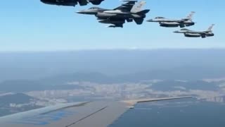 Así los cazas F-16 escoltaron el Air Force One de la Fuerza Aérea de EE.UU. de Trump