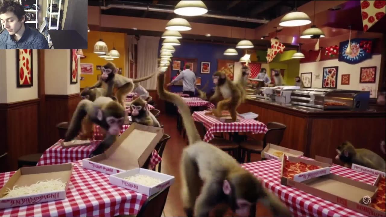 Outtake #1,092 Of Over 5 Monkeys Roam Around A Pizza Restaurant Fake Funny Parody Video