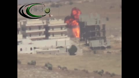 Syrian War in Aleppo governate, HJ-8 Red Arrow ATGM vs T-55 hit (FSA) 2013.06.21