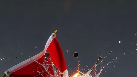 Canada Flag Falls and Shatters 06