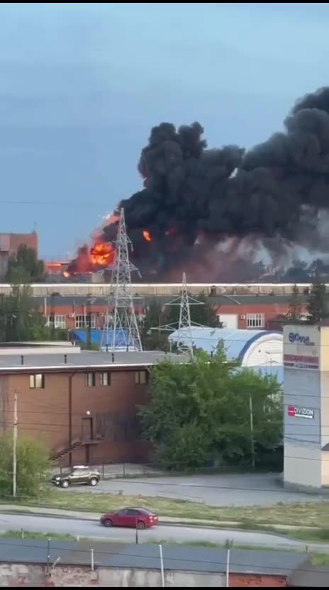 Dramatic Footage of a Ukrainian Attack Drone Smashing into an Already Burning Electronics Plant