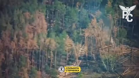 Drone Strikes Set Fire to Russian Tank Hidden Under Giant Campfire