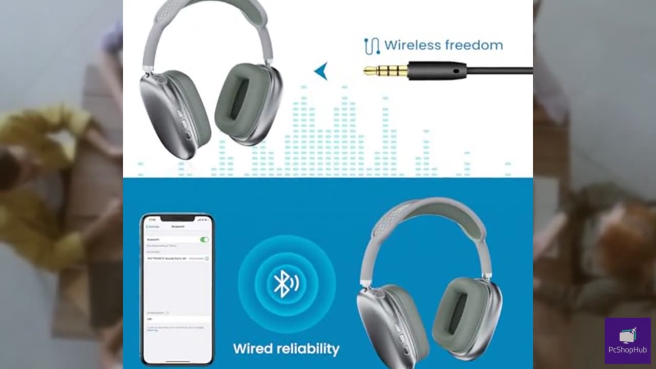 CIRICO HM05 BaseTone Wireless Over-Ear Headphones with Mic, 20H Playtime, Deep B