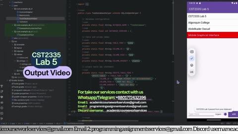 Client Work (lab) | CST2335 Lab 5 Android To-Do App with SQLite | Algonquin College