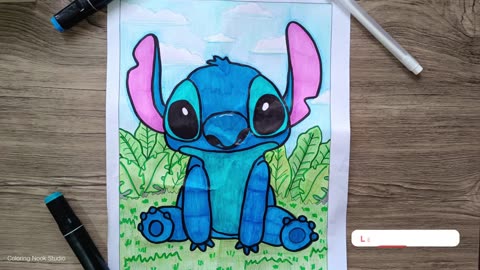 Coloring Cute Stitch with Markers & Colored Pencils | Art for Kids & Adults | CWM Ep 009