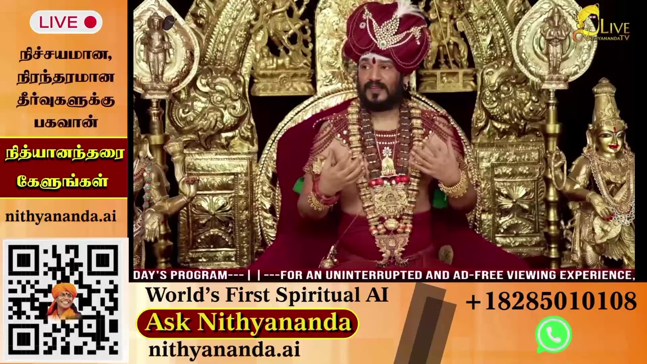 Absorb spiritual teachings during live darshans led by SPH Bhagavan Sri Nithyananda Paramashivam.