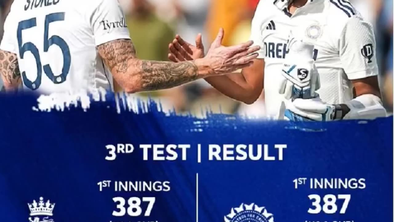 England beat India by 22 runs in the 3rd test at Lords & lead series 2-1.