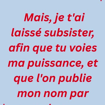 "Je t’ai gardé pour montrer ma puissance" exode 9:16 #shorts #youtube #ytshorts #jesus #views #yt