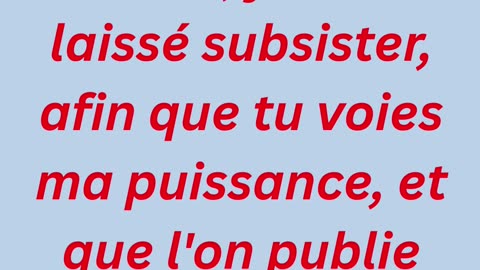 "Je t’ai gardé pour montrer ma puissance" exode 9:16 #shorts #youtube #ytshorts #jesus #views #yt
