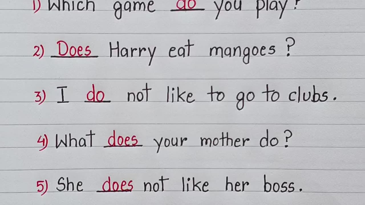 Do/Does/Did" English grammar rules, especially for social media or learning resources: