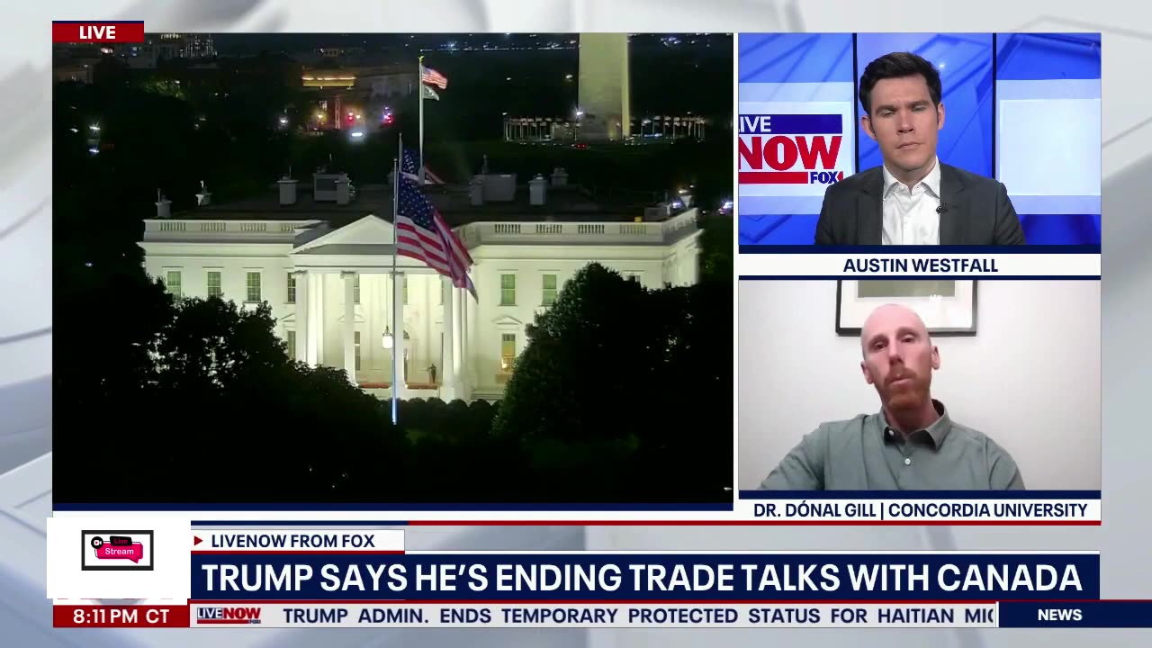 Trump stops trade talks with 'foolish' Canada over tech company tax