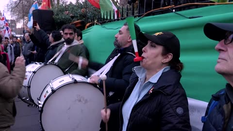 Demonstrators in London gather in support of Iran protesters