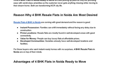 Trending Choice for Families: 4 BHK Resale Flats in Noida & Ready-to-Move Options