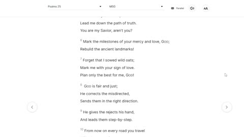 Psalms 25 KJV MSG comparison
