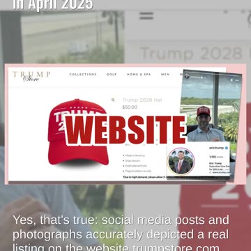 Fact Check: The Trump Organization DID Start Selling 'Trump 2028' Hats in April 2025