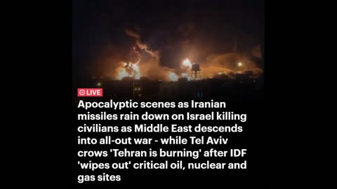 Apocalyptic scenes as Iranian missiles rain down on Israel killing civilians as Middle East descends into all-out war - while Tel Aviv crows 'Tehran is burning' after IDF 'wipes out' critical oil, nuclear and gas sites