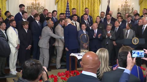 President Trump Participates in a Visit with the 2024 World Series Champions the Los Angeles Dodgers