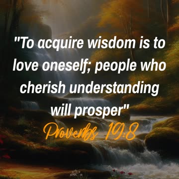 Cherish Wisdom. Prosper in Spirit. | Proverbs 19:8