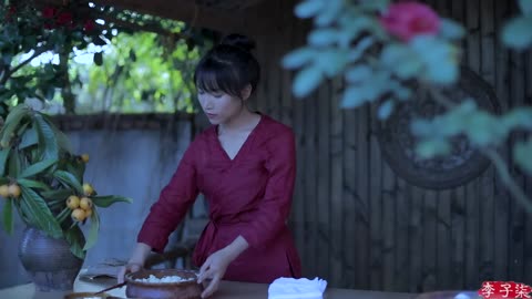 Colorful flowers food excavating different ways of eating roses Liziqichinesefood channel
